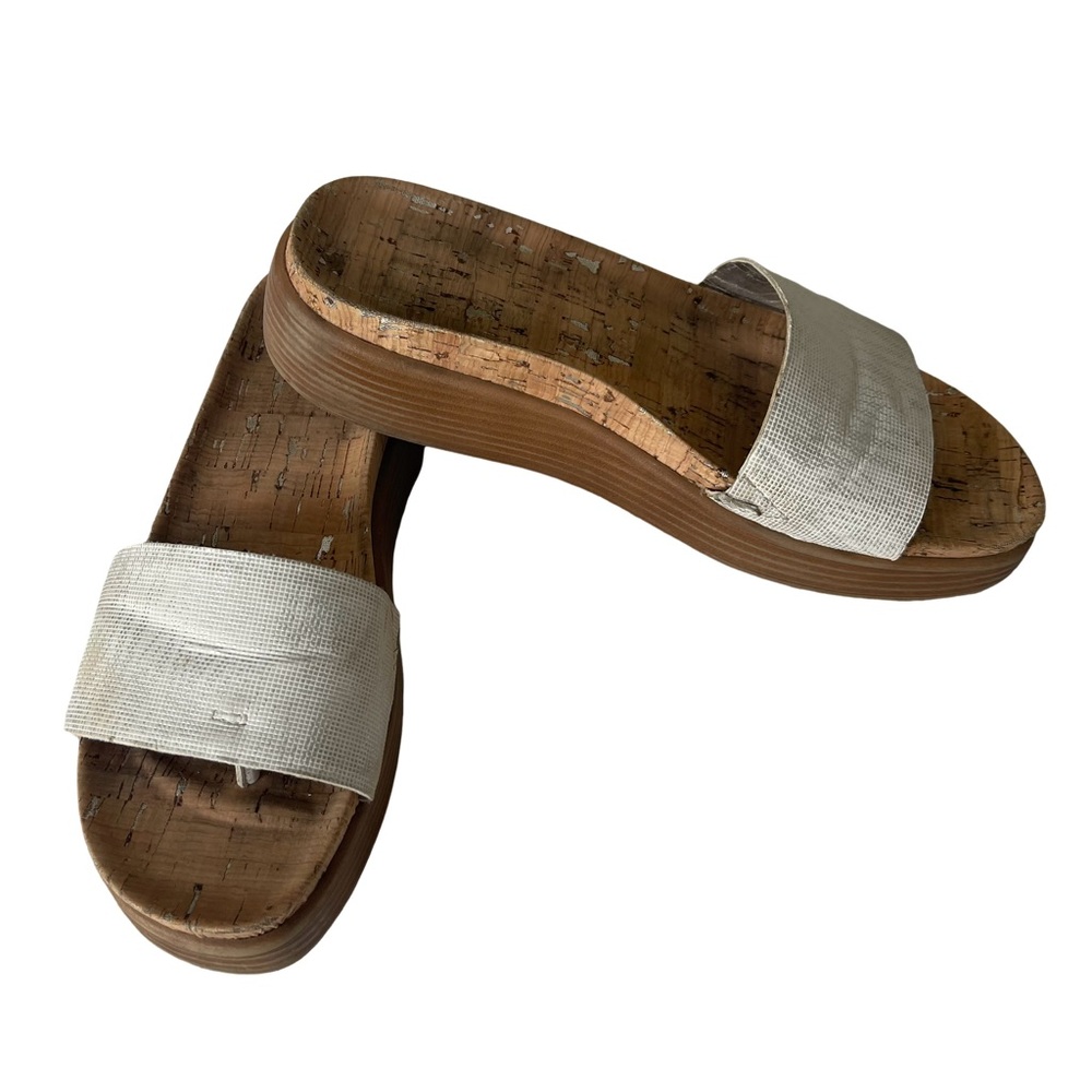 Donald Pliner Fiji Leather Platform Cork Slide size 6.5